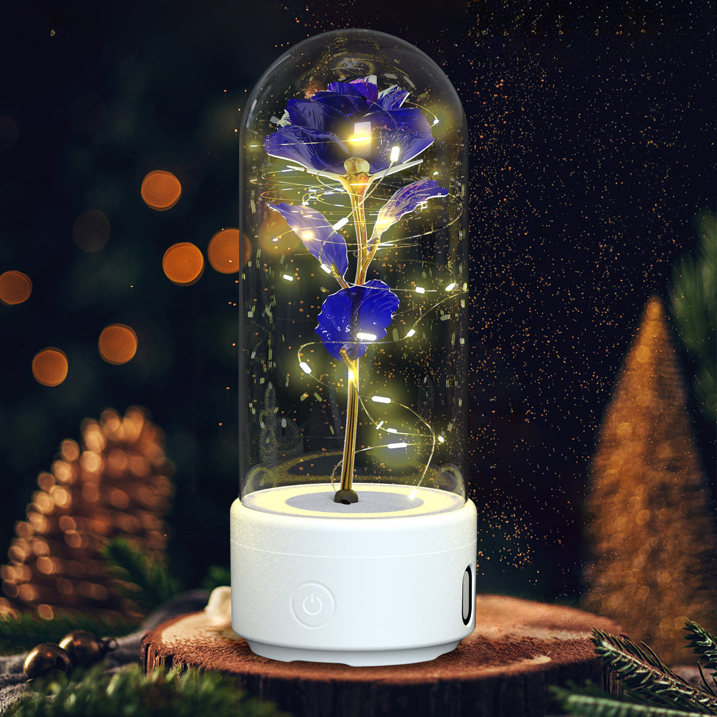 Creatieve 2-in-1 rozen LED-lamp en Bluetooth-luidspreker