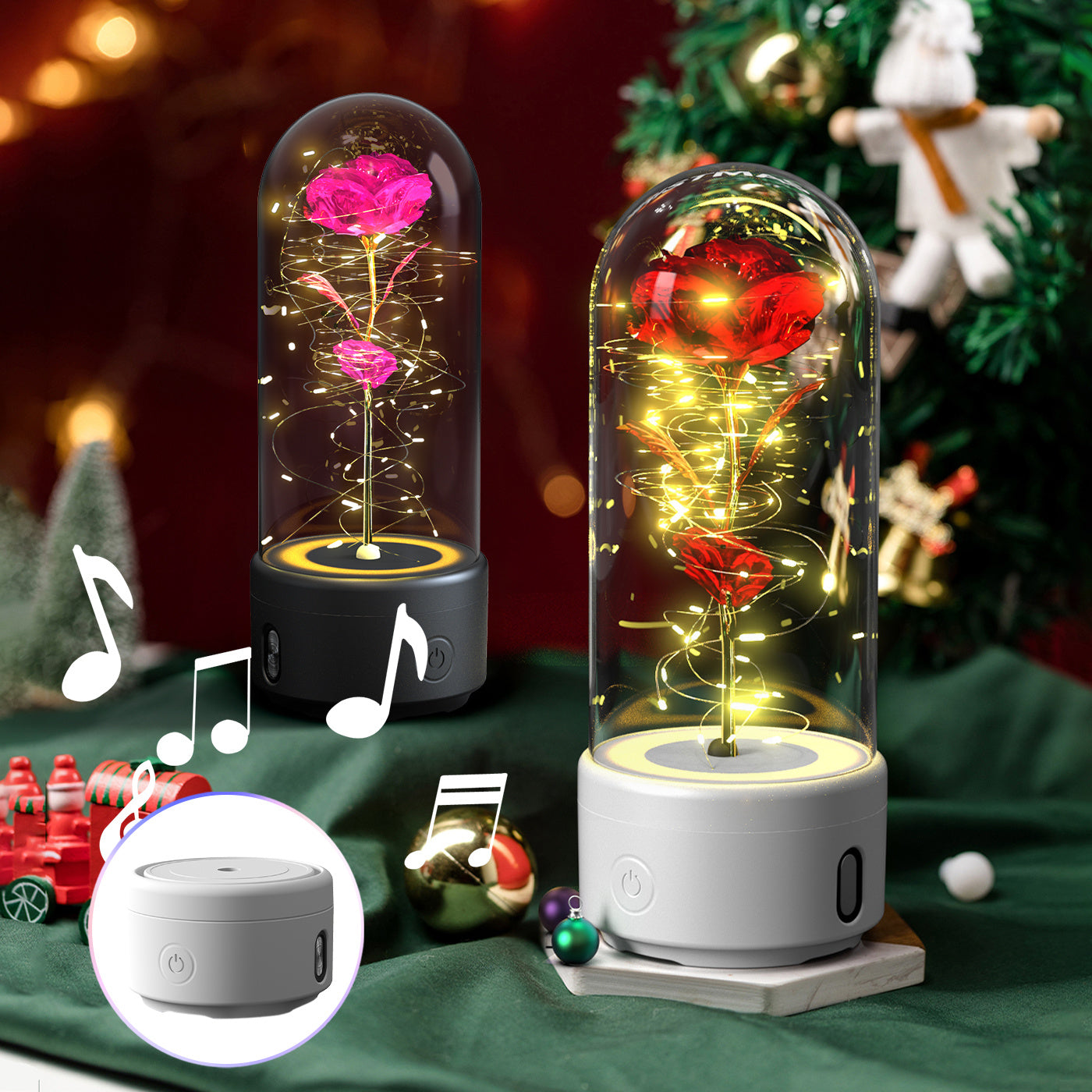 Creative 2-in-1 Rose LED Light & Bluetooth Speaker