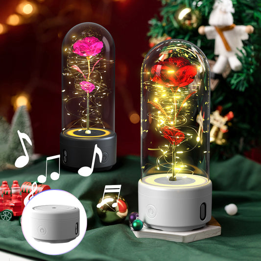 Creatieve 2-in-1 rozen LED-lamp en Bluetooth-luidspreker