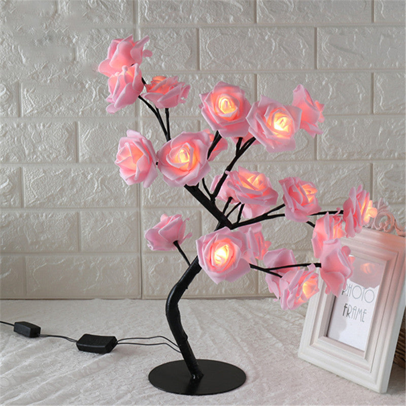 LED Rose Tree Light - Small Decorative Table Lamp