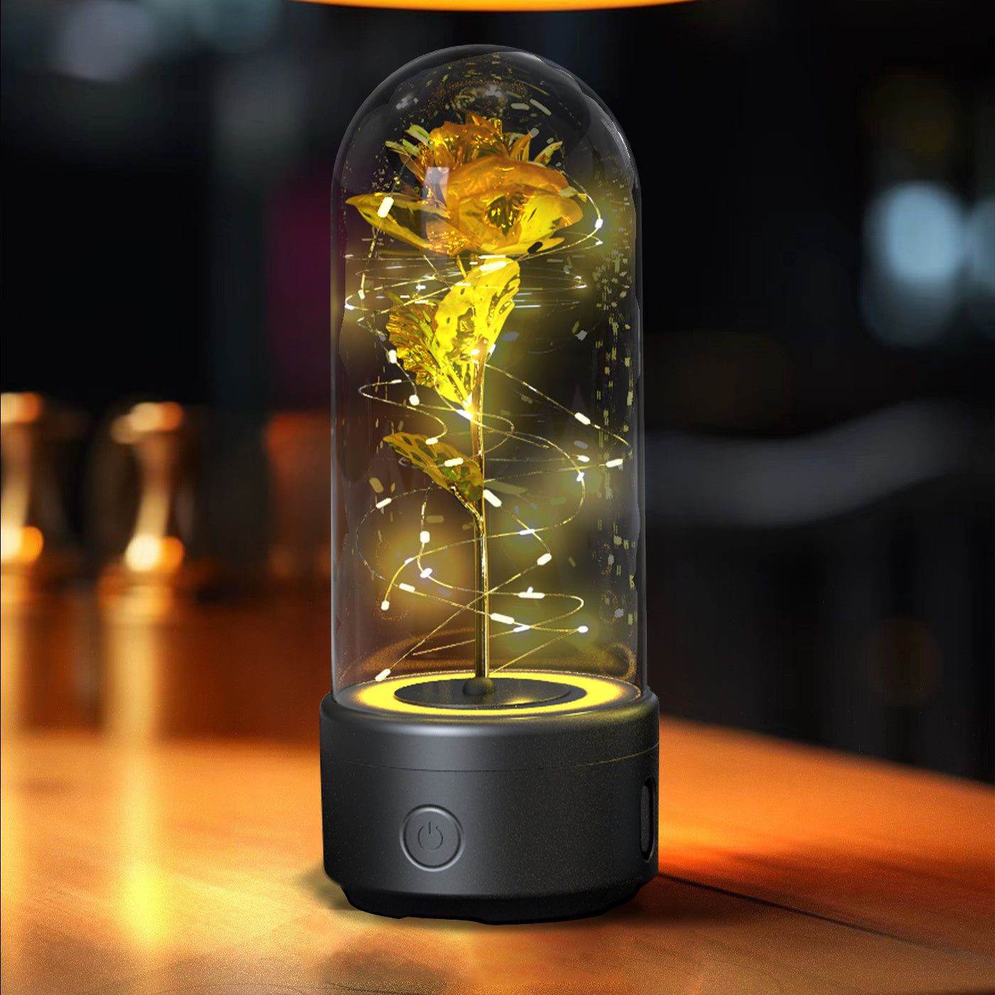 Creatieve 2-in-1 rozen LED-lamp en Bluetooth-luidspreker