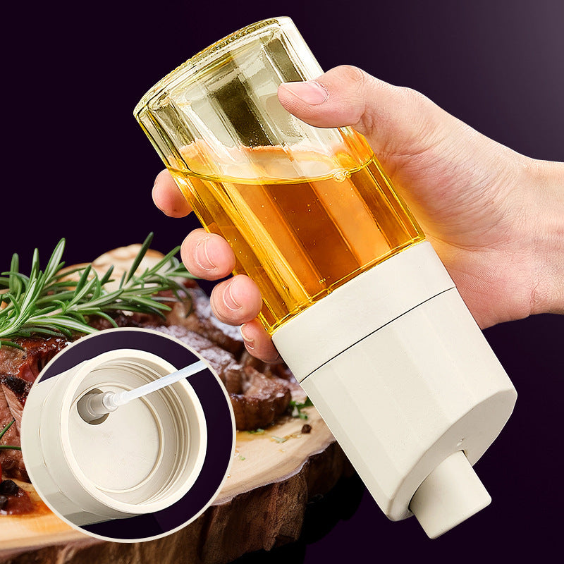 Glass Oil Bottle & Press Dispenser