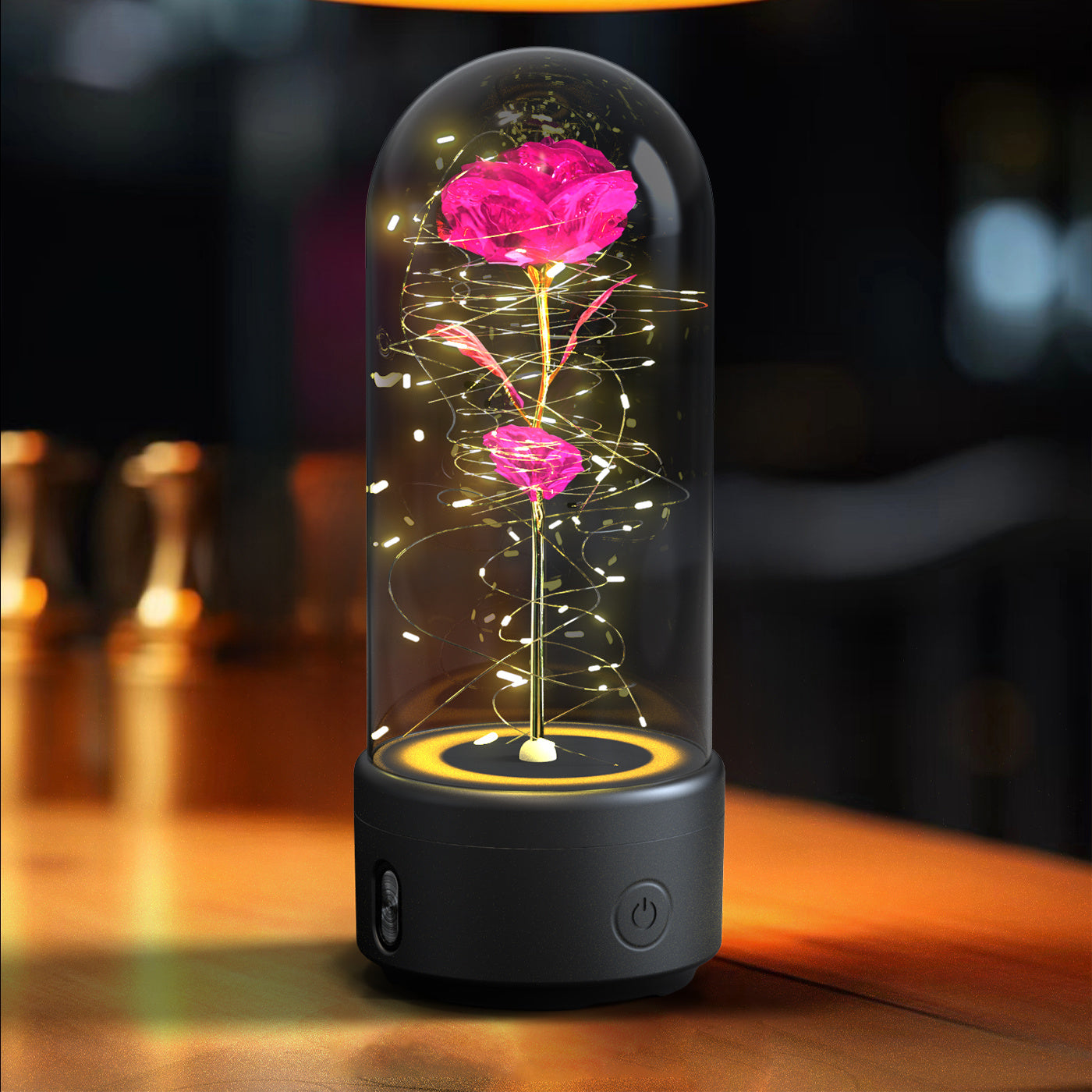 Creatieve 2-in-1 rozen LED-lamp en Bluetooth-luidspreker