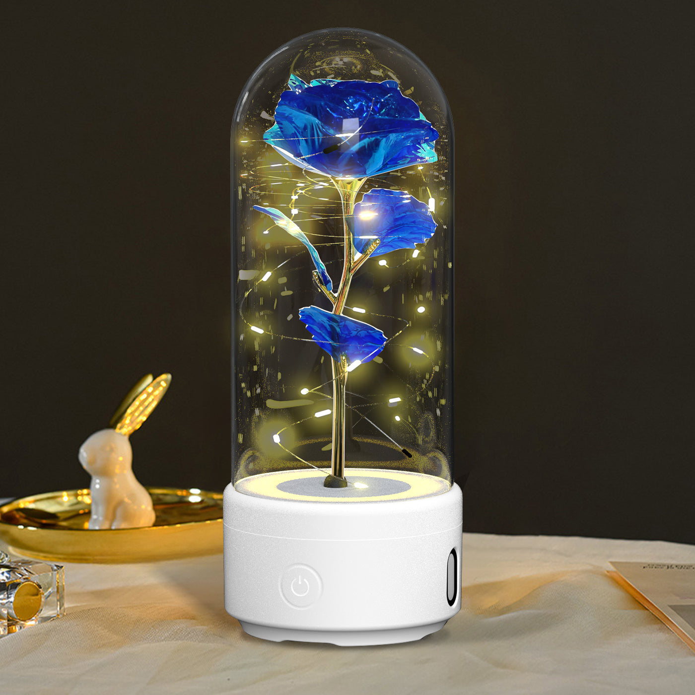 Creatieve 2-in-1 rozen LED-lamp en Bluetooth-luidspreker