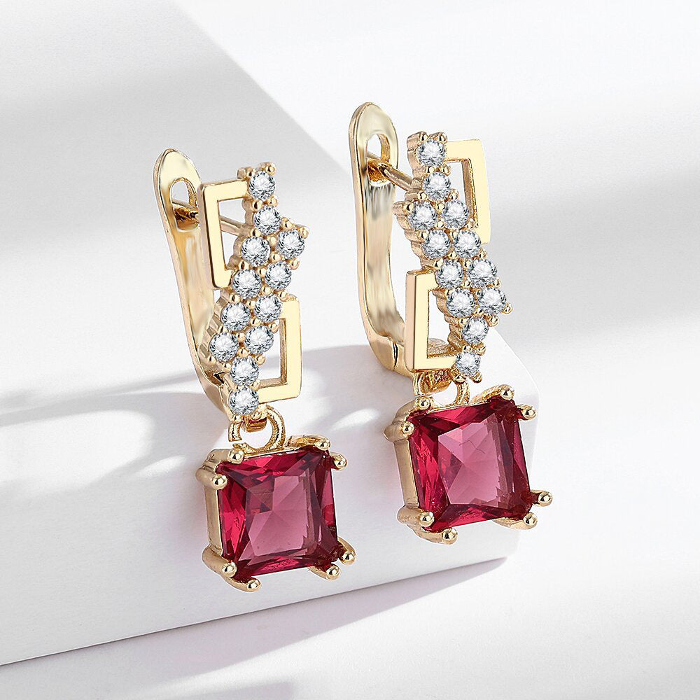 Luxury Square Zircon Earrings