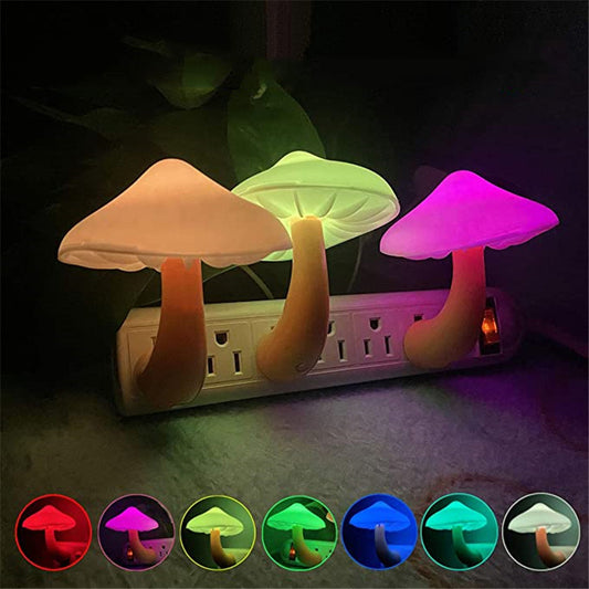 LED Mushroom Wall Socket Night Light