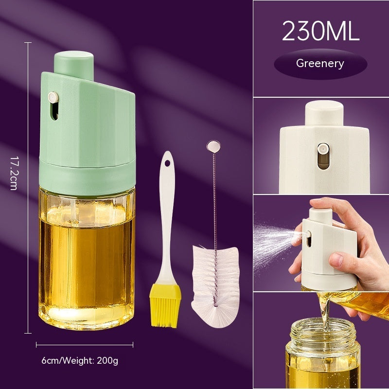 Glass Oil Bottle & Press Dispenser