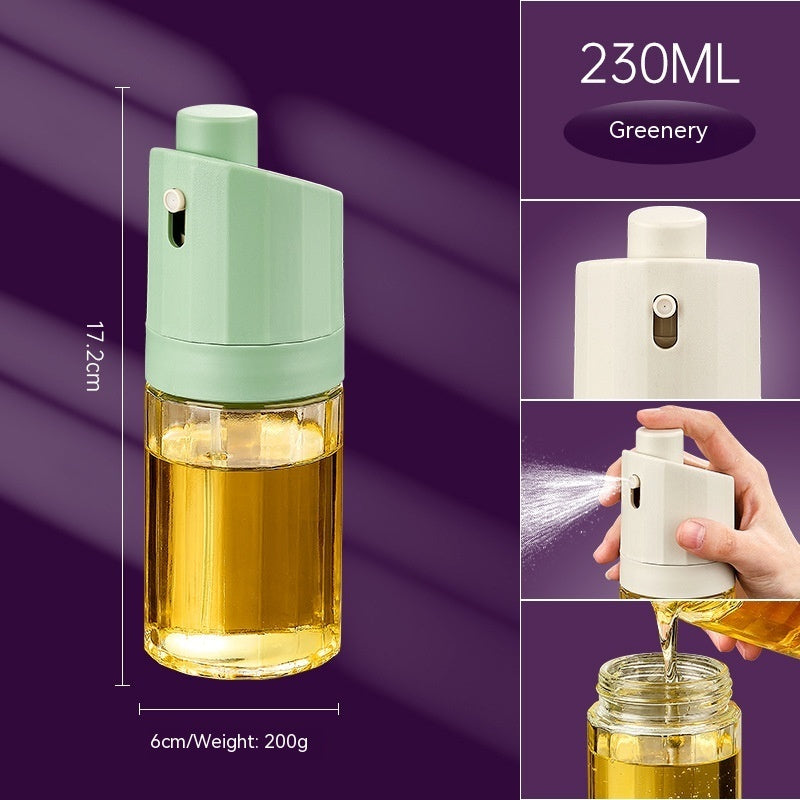 Glass Oil Bottle & Press Dispenser