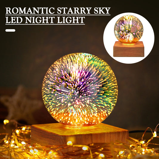 USB 3D Firework Crystal Ball Night Light