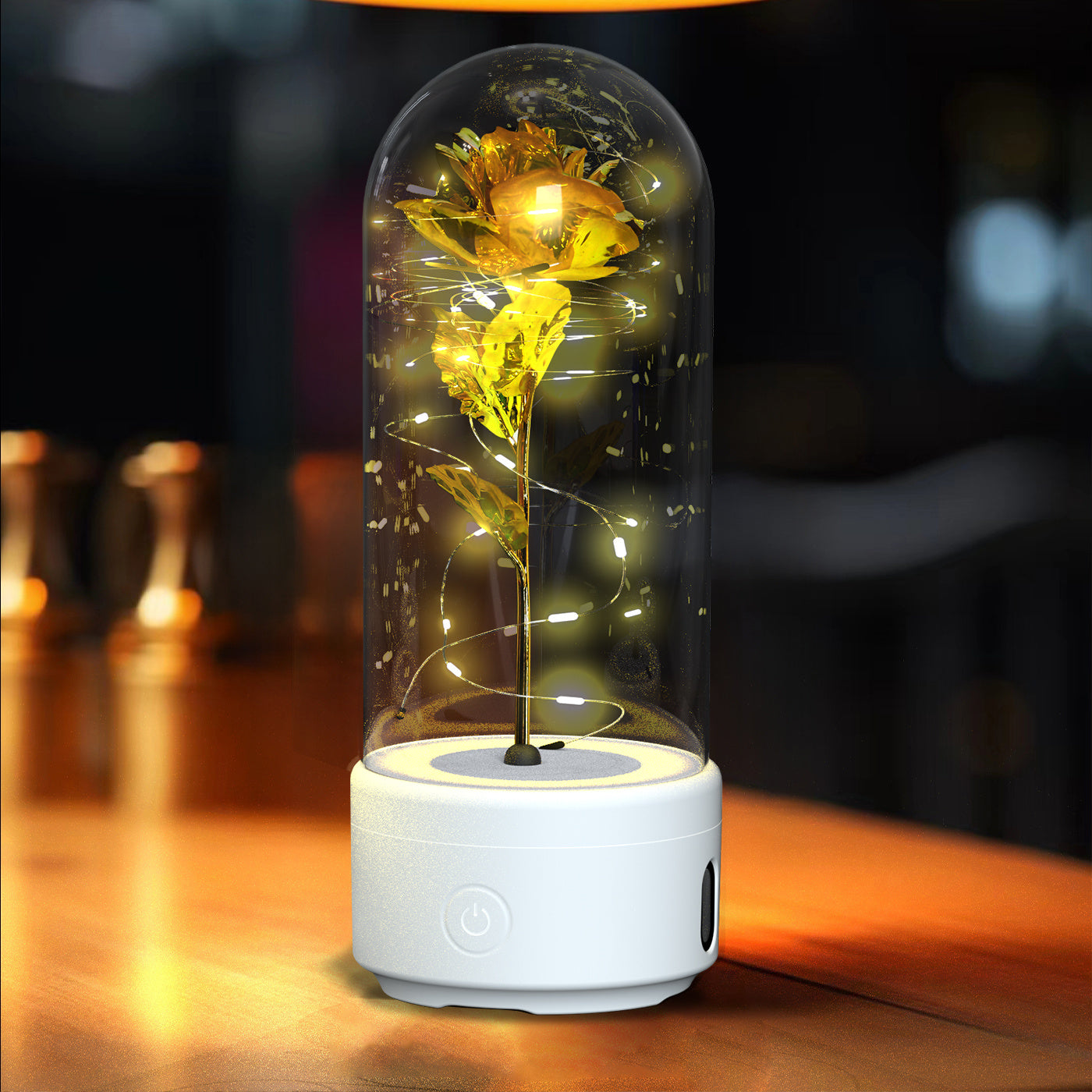 Creatieve 2-in-1 rozen LED-lamp en Bluetooth-luidspreker